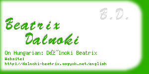 beatrix dalnoki business card